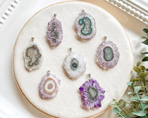 Amethyst Stalactite Slice Necklace
