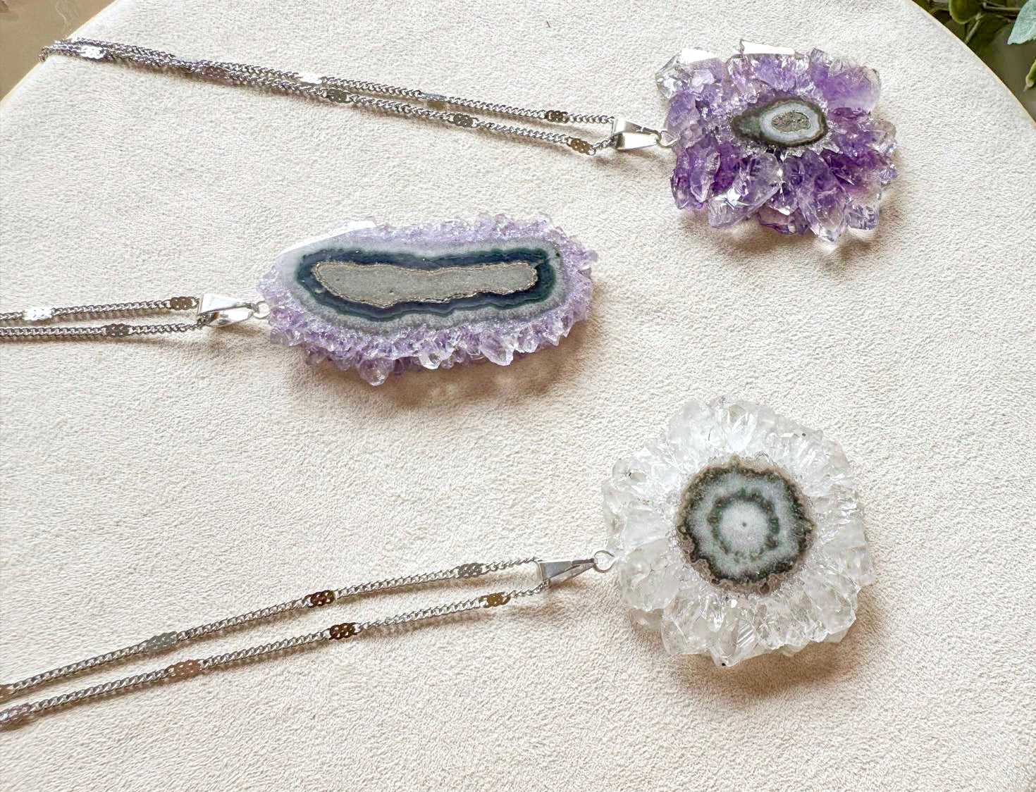 Amethyst Stalactite Slice Necklace
