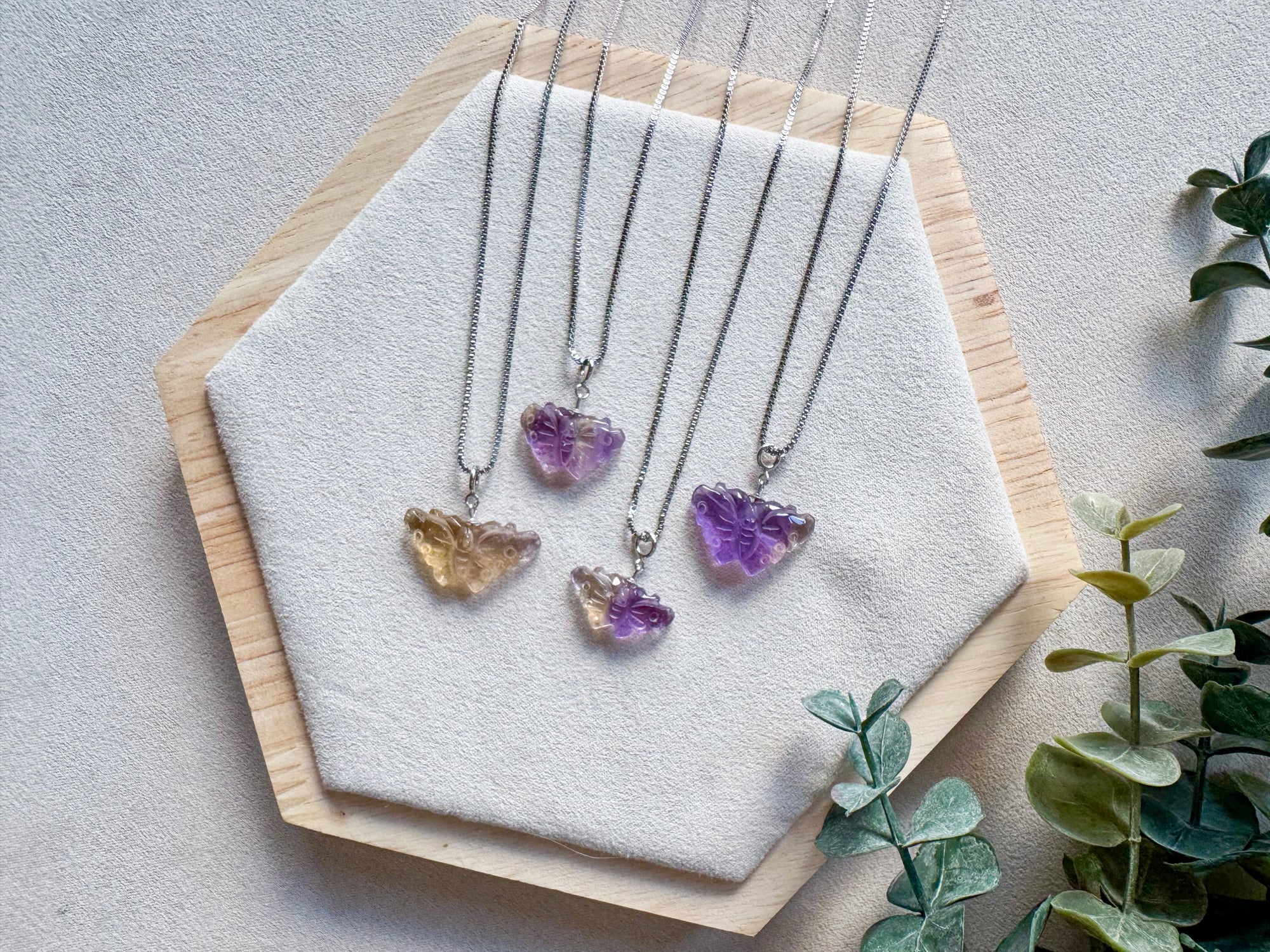 Ametrine Mini Butterfly Sterling Necklace