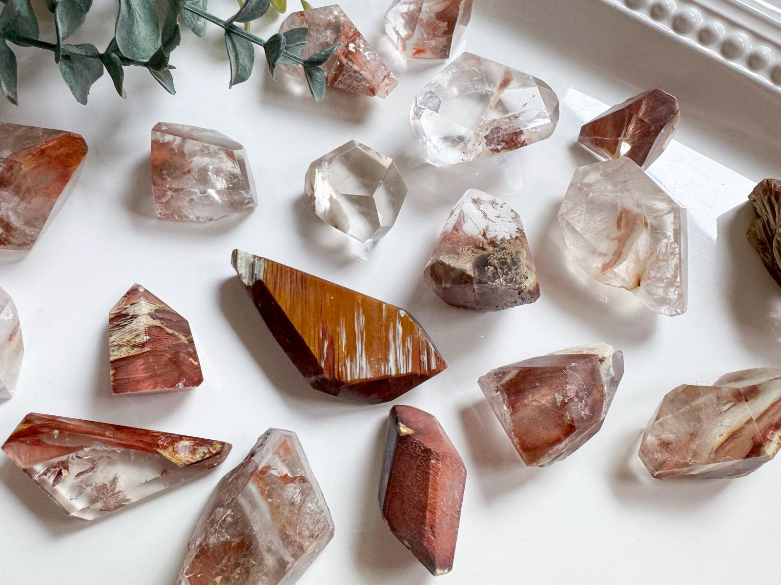 Amphibole Angel Phantom Quartz Faceted Free Forms || Brazil || Rare Premium Grade