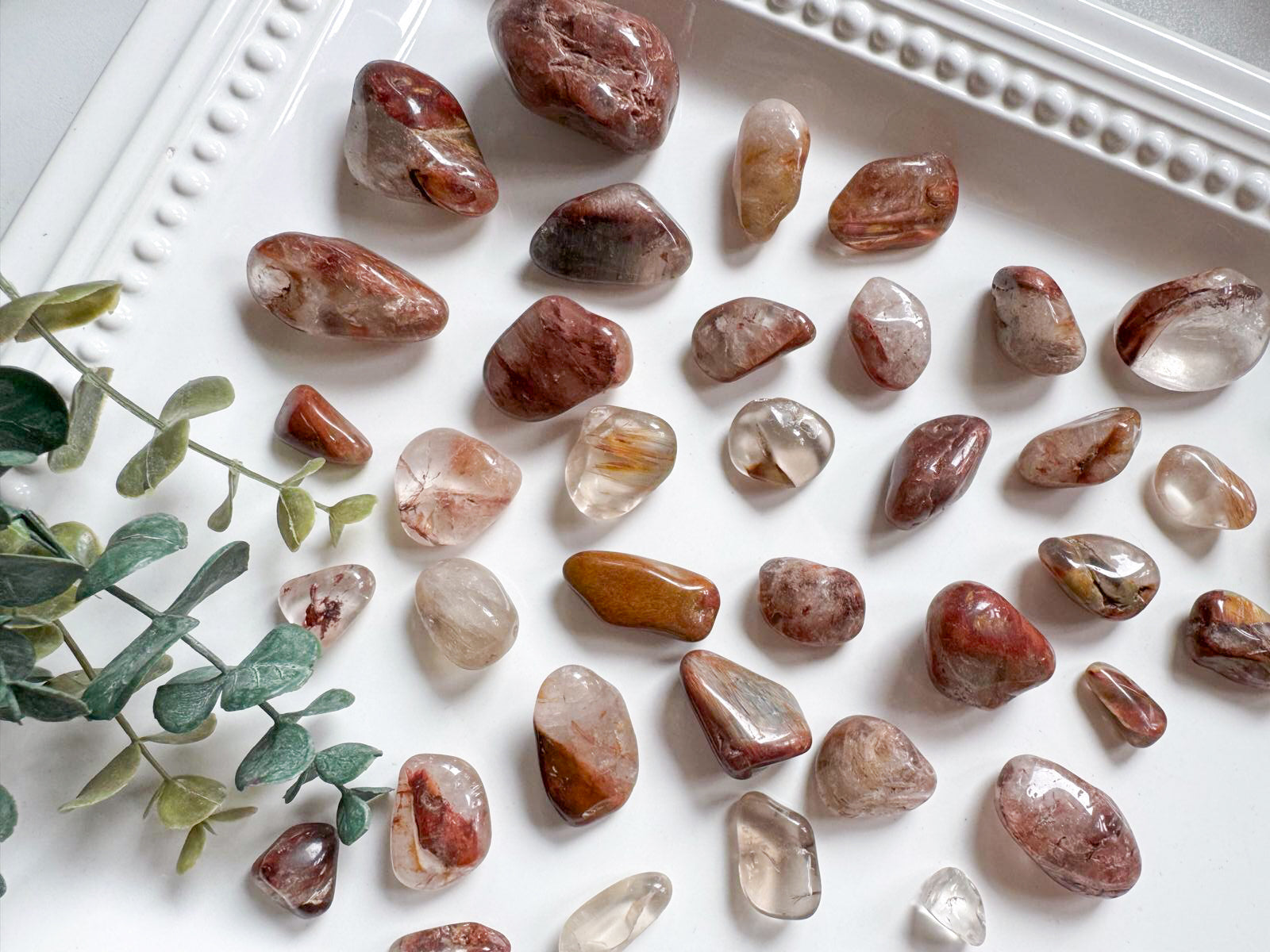 Amphibole Angel Phantom Quartz Tumbled Stones