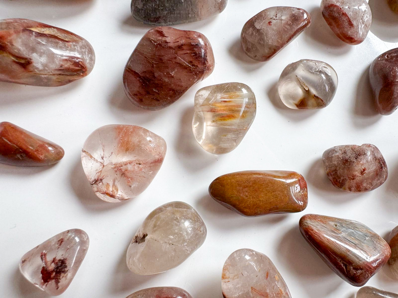 Amphibole Angel Phantom Quartz Tumbled Stones