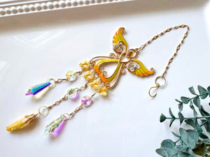 Angel Rainbow Catcher Window Hanger || Gold
