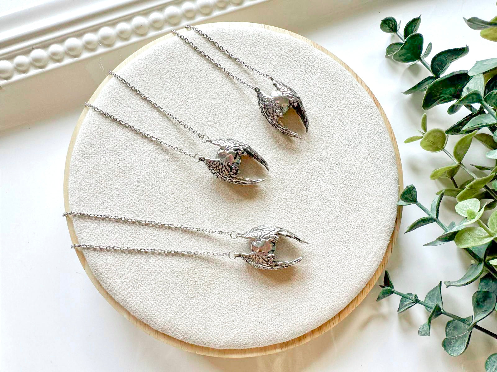 Angel Wing Labradorite Orb Necklace || White Copper