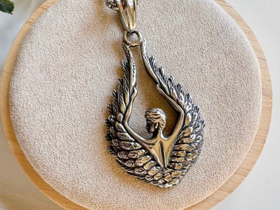 Angel with Wings Raised || Stainless Steel