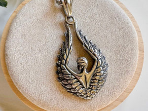 Angel with Wings Raised || Stainless Steel
