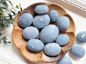 Angelite Matte Finish Palm Stone