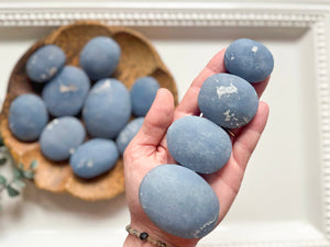 Angelite Matte Finish Palm Stone