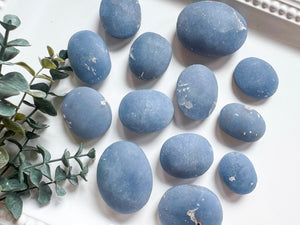 Angelite Matte Finish Palm Stone