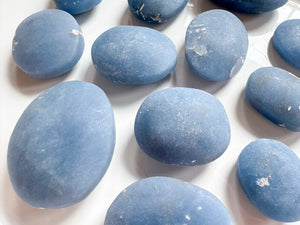 Angelite Matte Finish Palm Stone