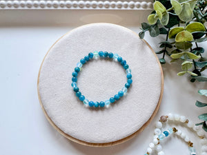 Apatite and Aura Quartz Design - Summer Serenity Beaded Bracelet || Reiki Infused Stack