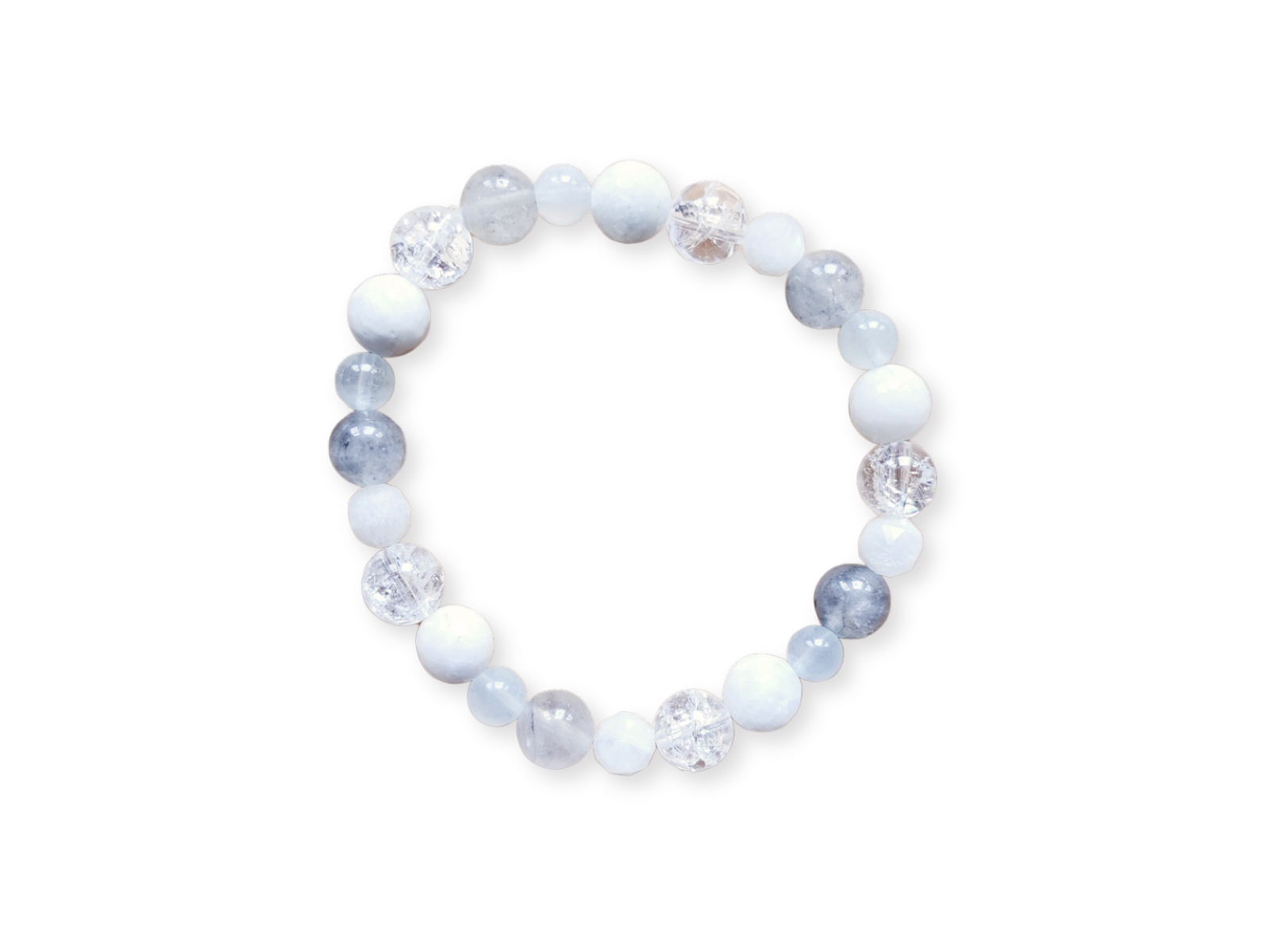 Aquamarine, Labradorite, Crackle Clear Quartz & Moonstone Faceted Bracelet || Reiki Infused