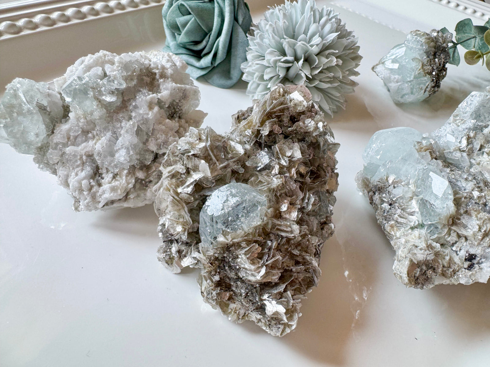 Aquamarine & Mica Specimens