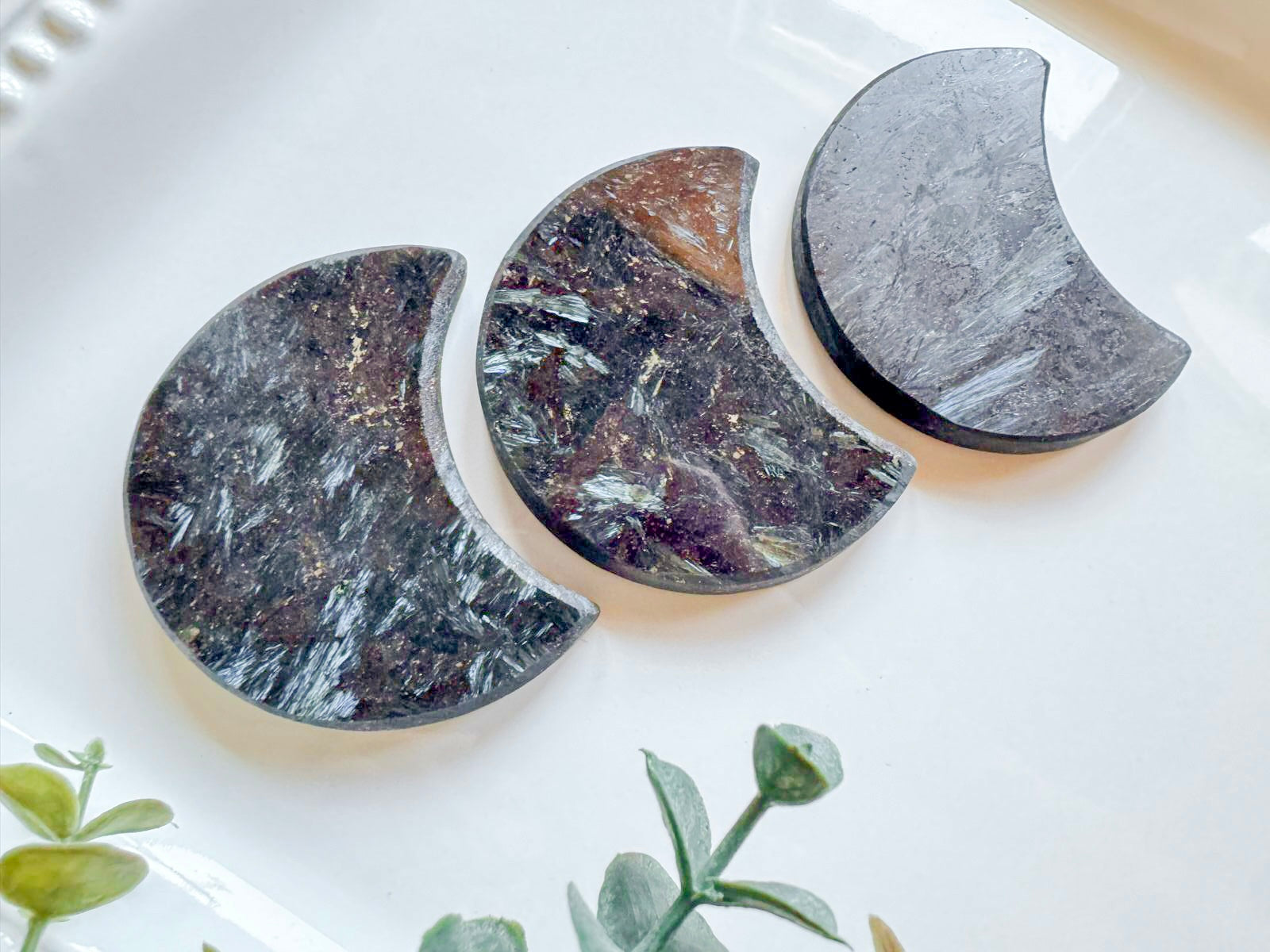 Astrophyllite Crescent Moon Carving