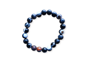 August Bracelet Stack || Sardonyx, Carnelian & Moonstone Beaded Bracelet || Reiki Infused