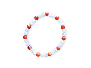 August Bracelet Stack || Sardonyx, Carnelian & Moonstone Beaded Bracelet || Reiki Infused