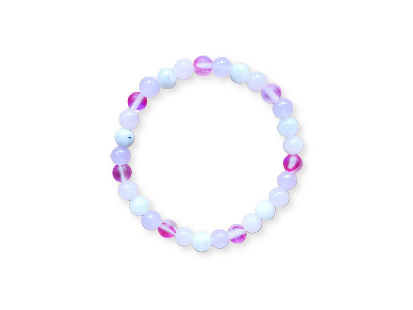 Aura Quartz, Rose Quartz, Moonstone & Lavender Jade Beaded Bracelet || Reiki Infused