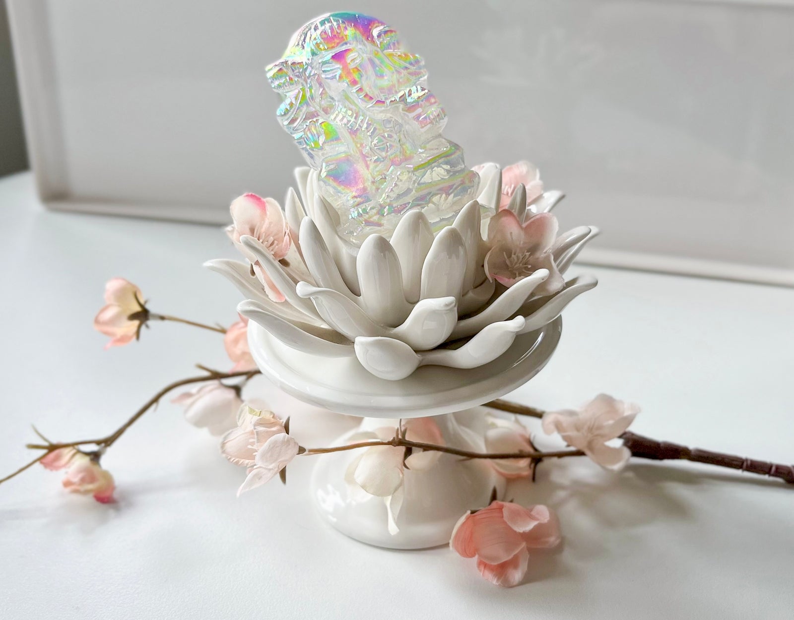 Aura Quartz Ganesha Carving - Smoky Aura