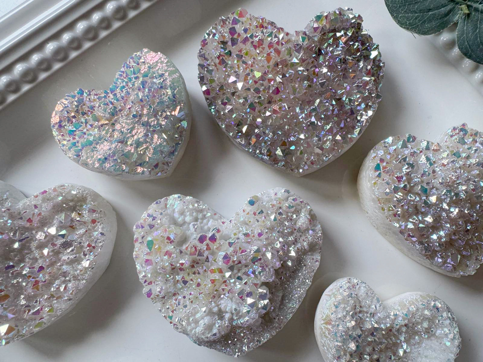 Aura Quartz Geode Heart
