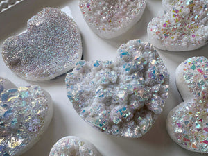 Aura Quartz Geode Heart
