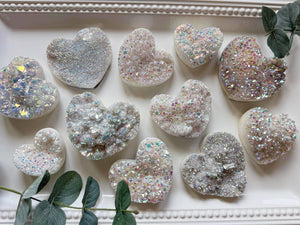 Aura Quartz Geode Heart