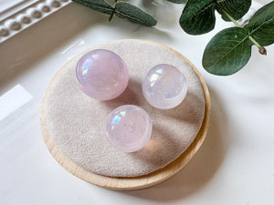 Aura Rose Quartz Sphere || Small