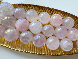 Aura Rose Quartz Sphere || Small