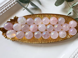 Aura Rose Quartz Sphere || Small