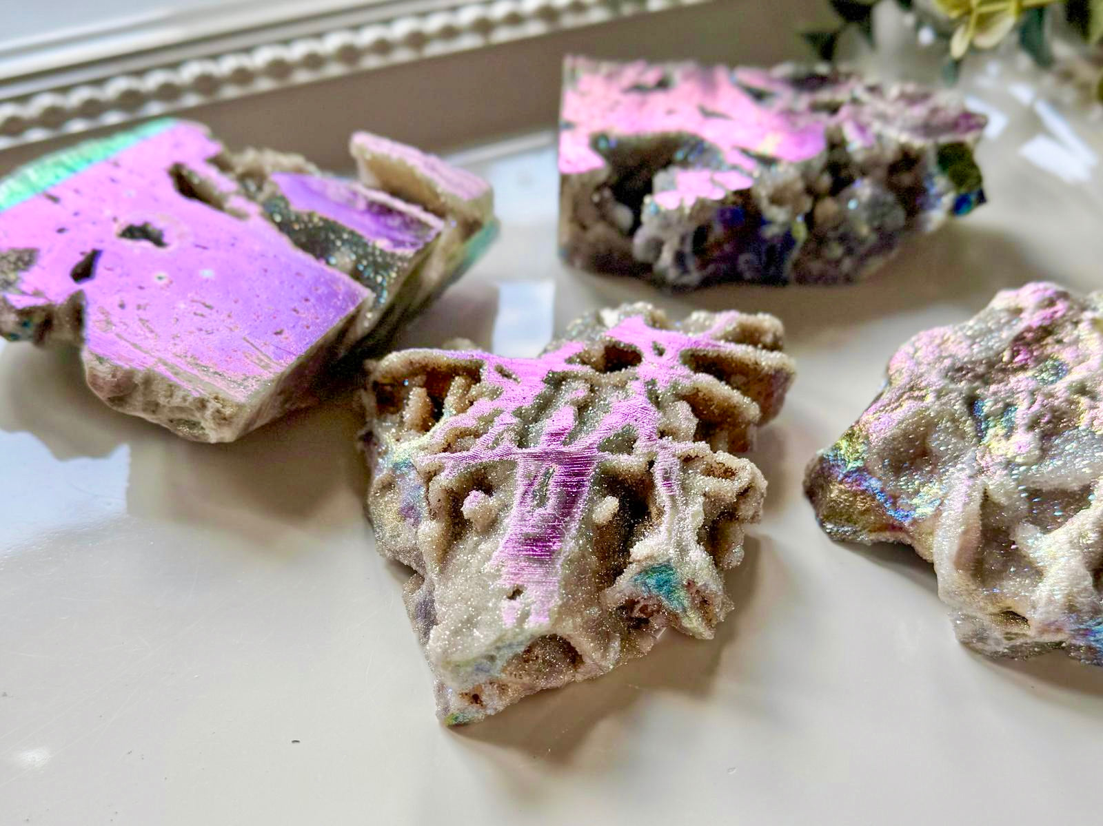 Aura Sphalerite Druzy Slab