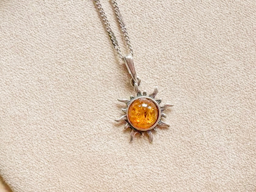 Baltic Amber Celestial Necklace Sterling Collection