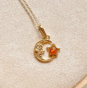 Baltic Amber Celestial Necklace Sterling Collection