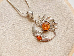 Baltic Amber Celestial Necklace Sterling Collection