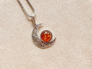 Baltic Amber Celestial Necklace Sterling Collection