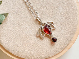 Baltic Amber Lotus Necklace Sterling Collection