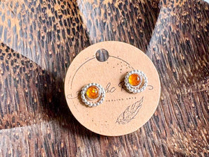 Baltic Amber Post Sterling Earrings