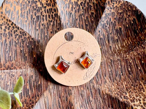 Baltic Amber Post Sterling Earrings
