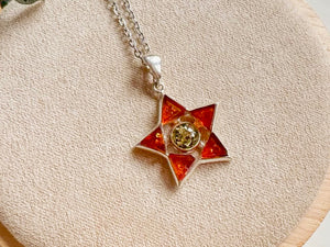 Baltic Amber Sacred Geometry Necklace Sterling Collection
