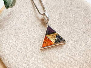 Baltic Amber Sacred Geometry Necklace Sterling Collection