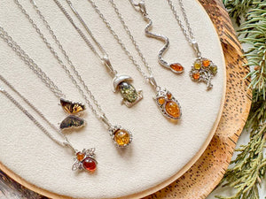 Baltic Amber Woodland Necklace Sterling Collection