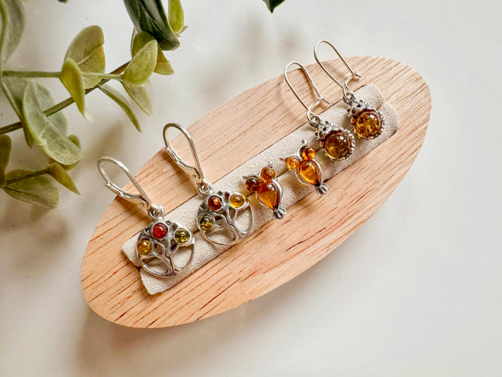 Baltic Amber Woodland Sterling Earring Collection