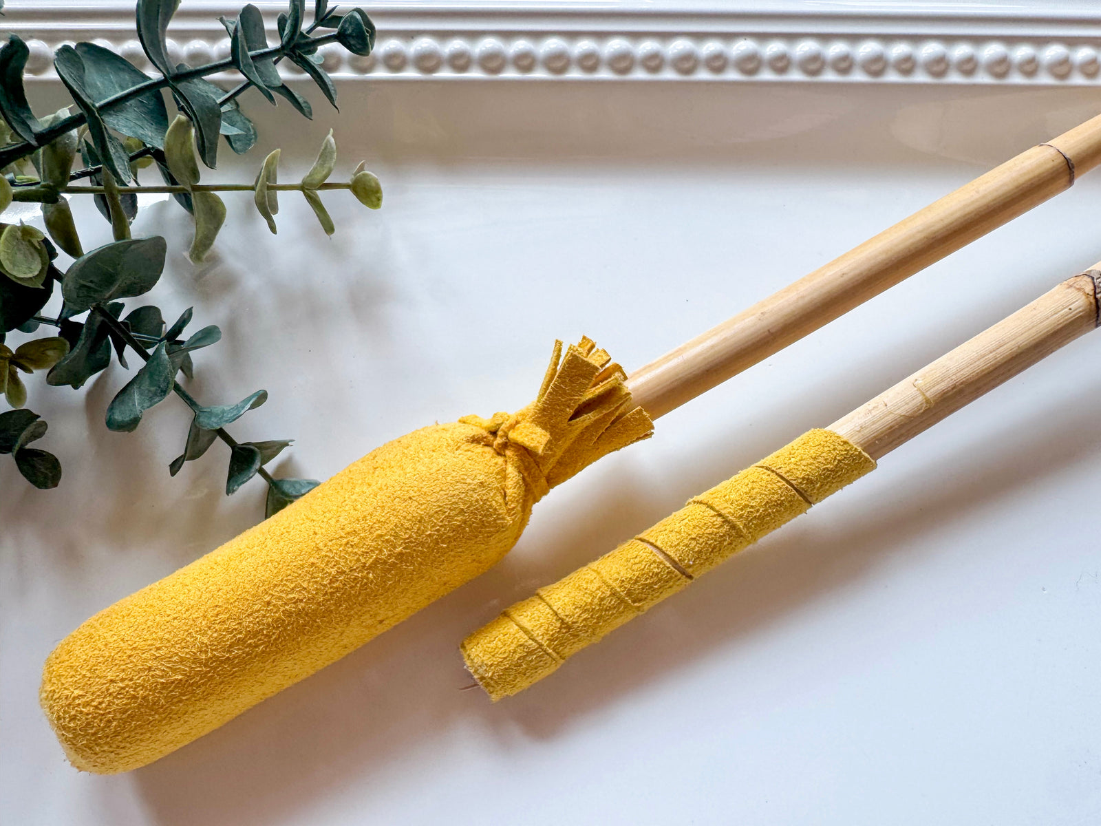 Bamboo & Leather Drum Mallet || 18"