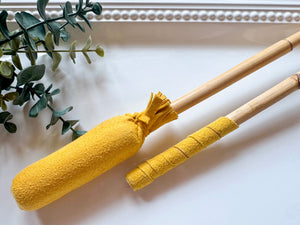Bamboo & Leather Drum Mallet || 18"