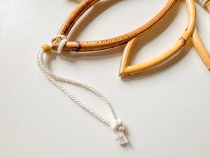 Bamboo Lotus Macrame with White Feathers