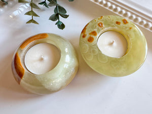 Banded Onyx Tealight Holder