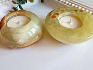 Banded Onyx Tealight Holder