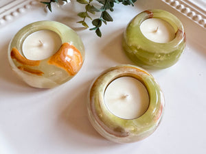 Banded Onyx Tealight Holder - Dome