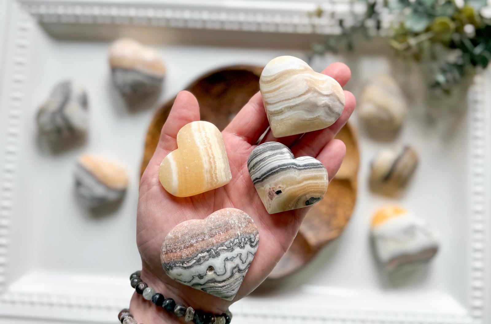 Banded Zebra Calcite Heart
