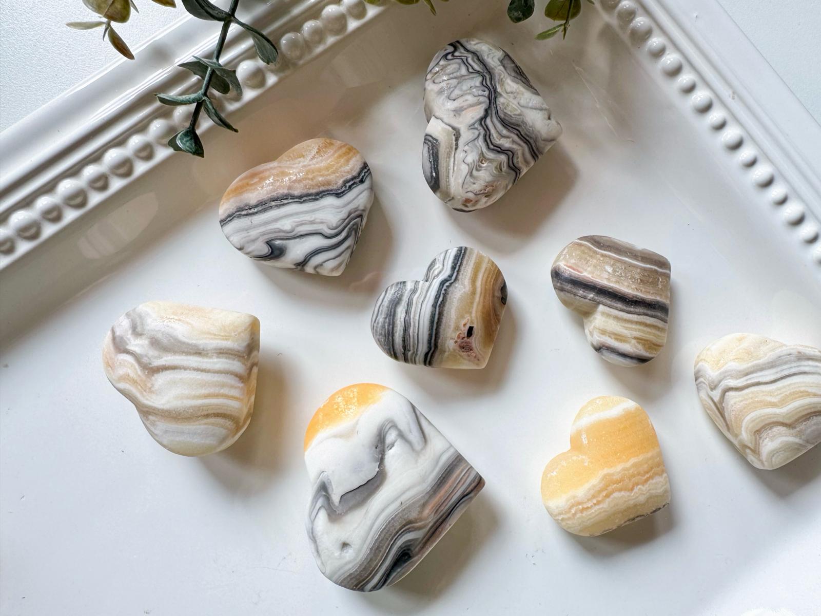 Banded Zebra Calcite Heart
