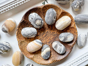 Banded Zebra Calcite Palm Stone
