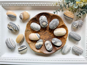 Banded Zebra Calcite Palm Stone
